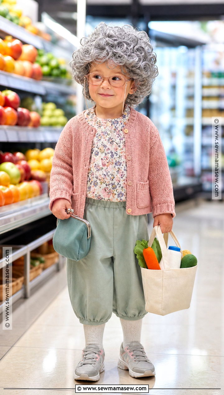 Grocery Shopping Grandma Costume - 30 kids old lady costume ideas