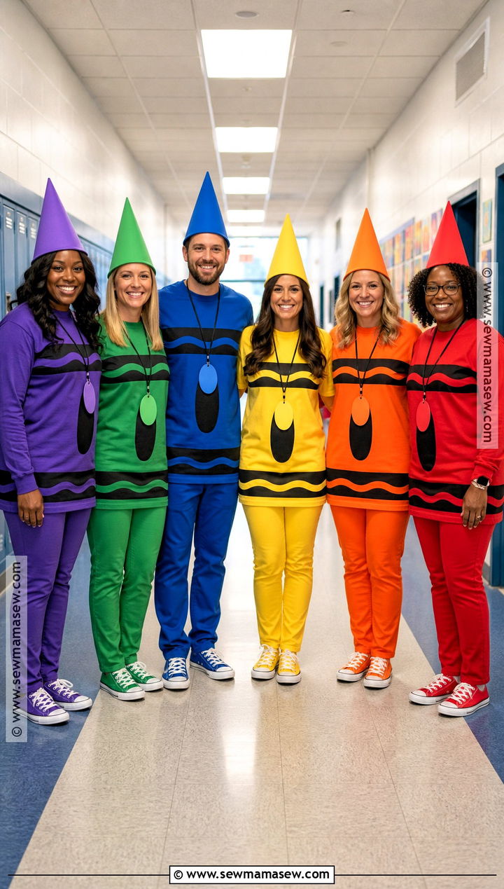 Group Crayon School Staff Costume - 30 School Staff Halloween Costume Ideas