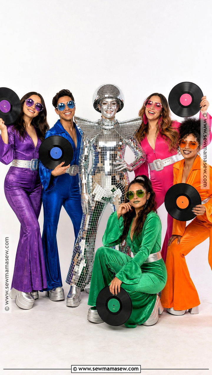 Group Disco Ball And Disco Dancers Costume - 30 disco ball halloween costume ideas
