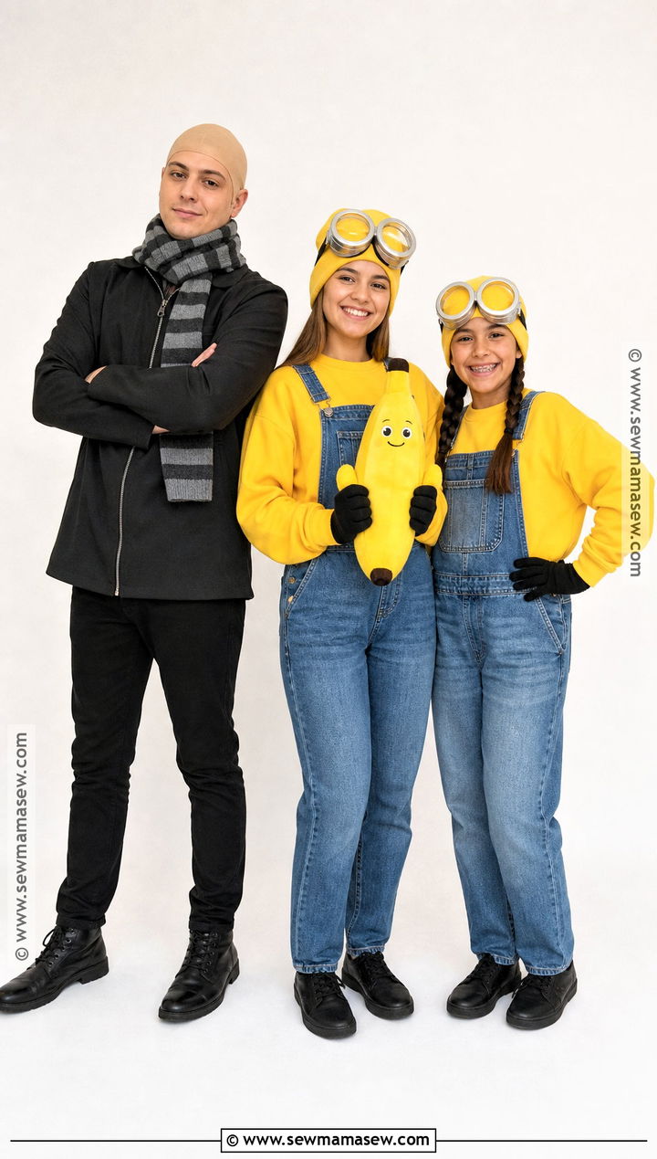 Gru And Minions Family Costume - 45 family of 3 halloween costumes