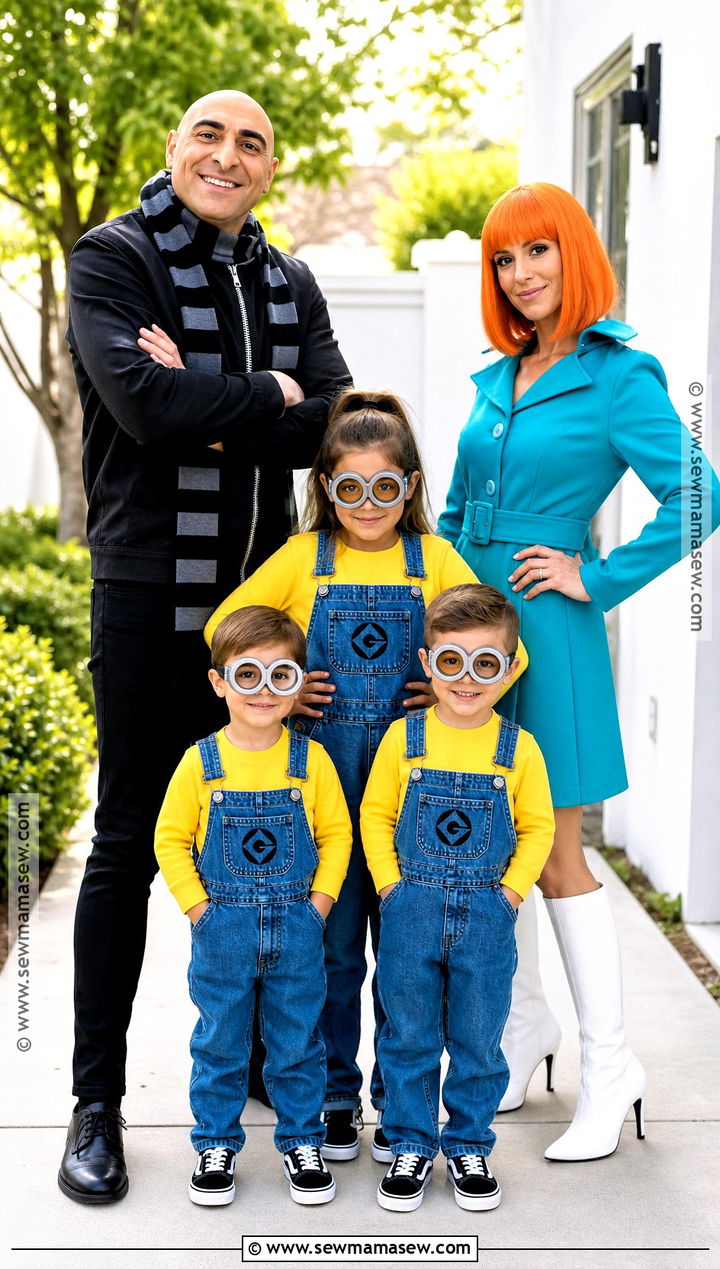 Gru Lucy And Minion Kids Costume - 30 minion family costume ideas