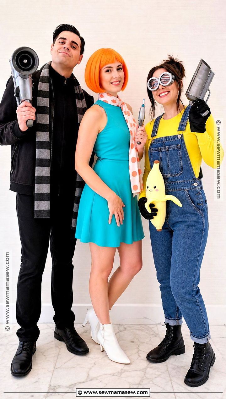 Gru Lucy And Minion Trio Costume - 30 trio dress up ideas