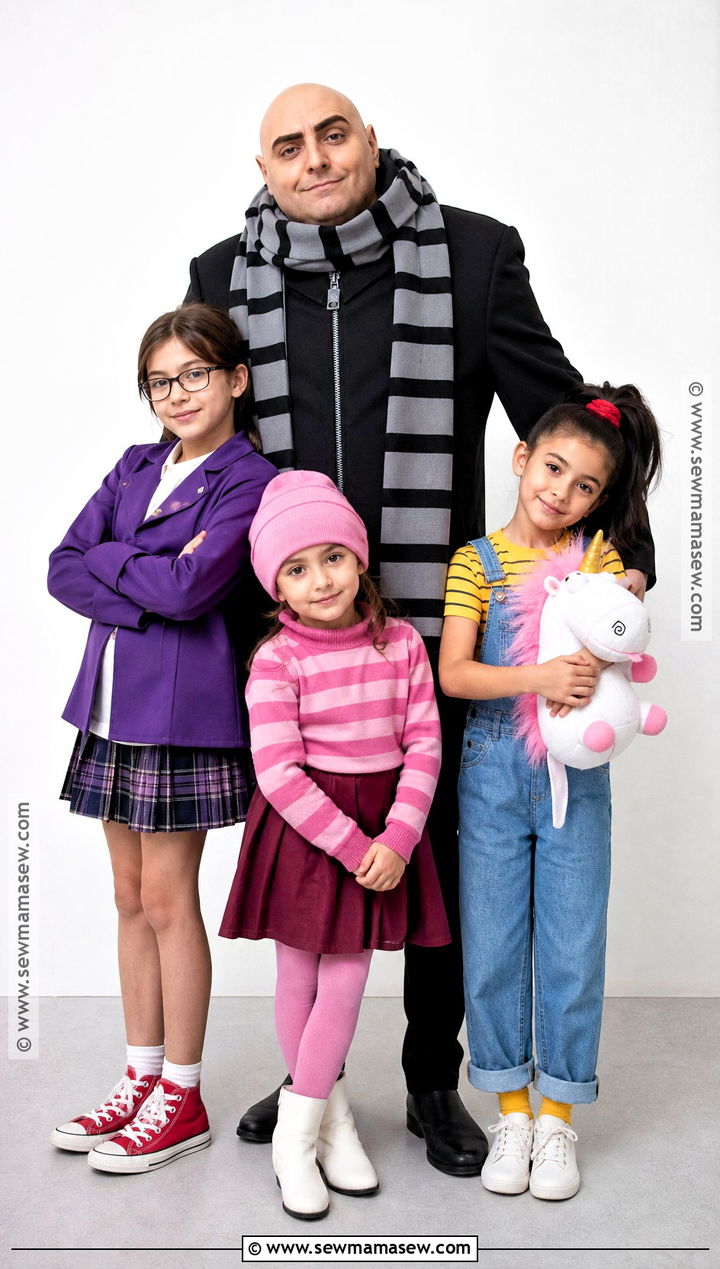 Gru With Margo Edith And Agnes Family Costume - 40 gru costume ideas