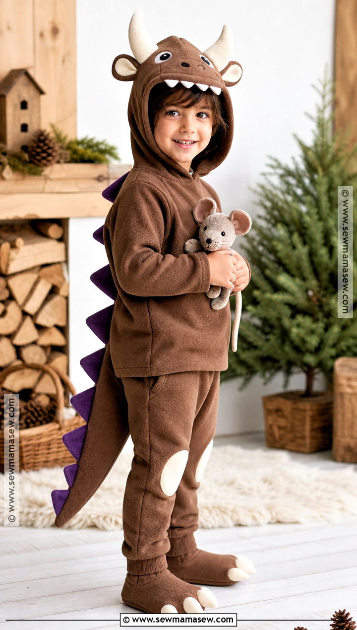 Gruffalo Costume With Brown Hoodie - 40 book character costumes for kids