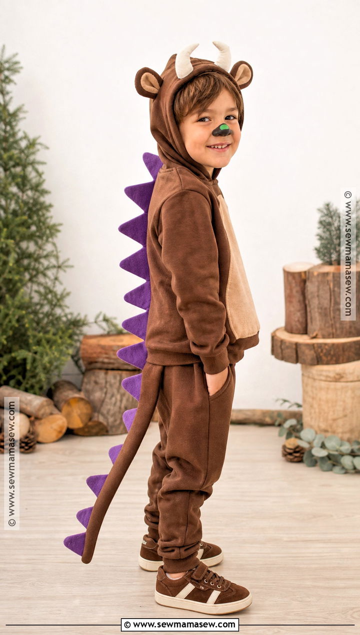 Gruffalo Costume With Brown Hoodie - 30 easy book character costumes for kids