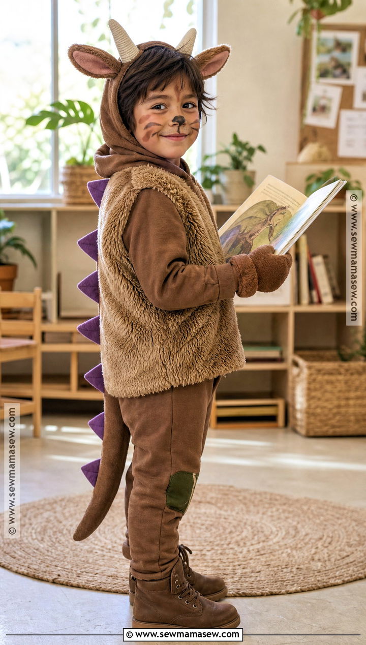 Gruffalo Costume With Brown Layers - 35 book character dress up ideas
