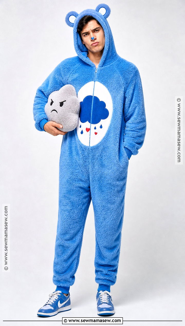 Grumpy Bear Costume With Rain Cloud Badge - 30 care bears halloween costume ideas