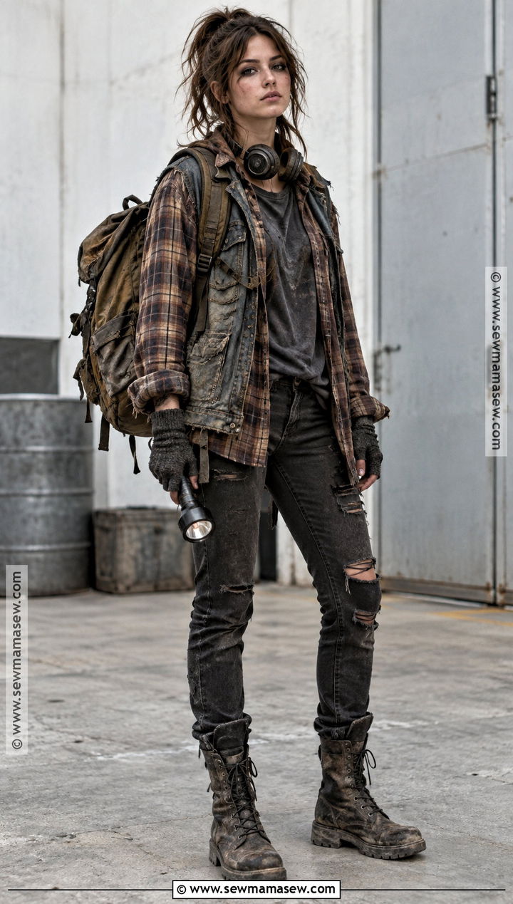 Grunge Flannel Apocalypse Outfit - 30 Zombie Apocalypse Aesthetic Outfits