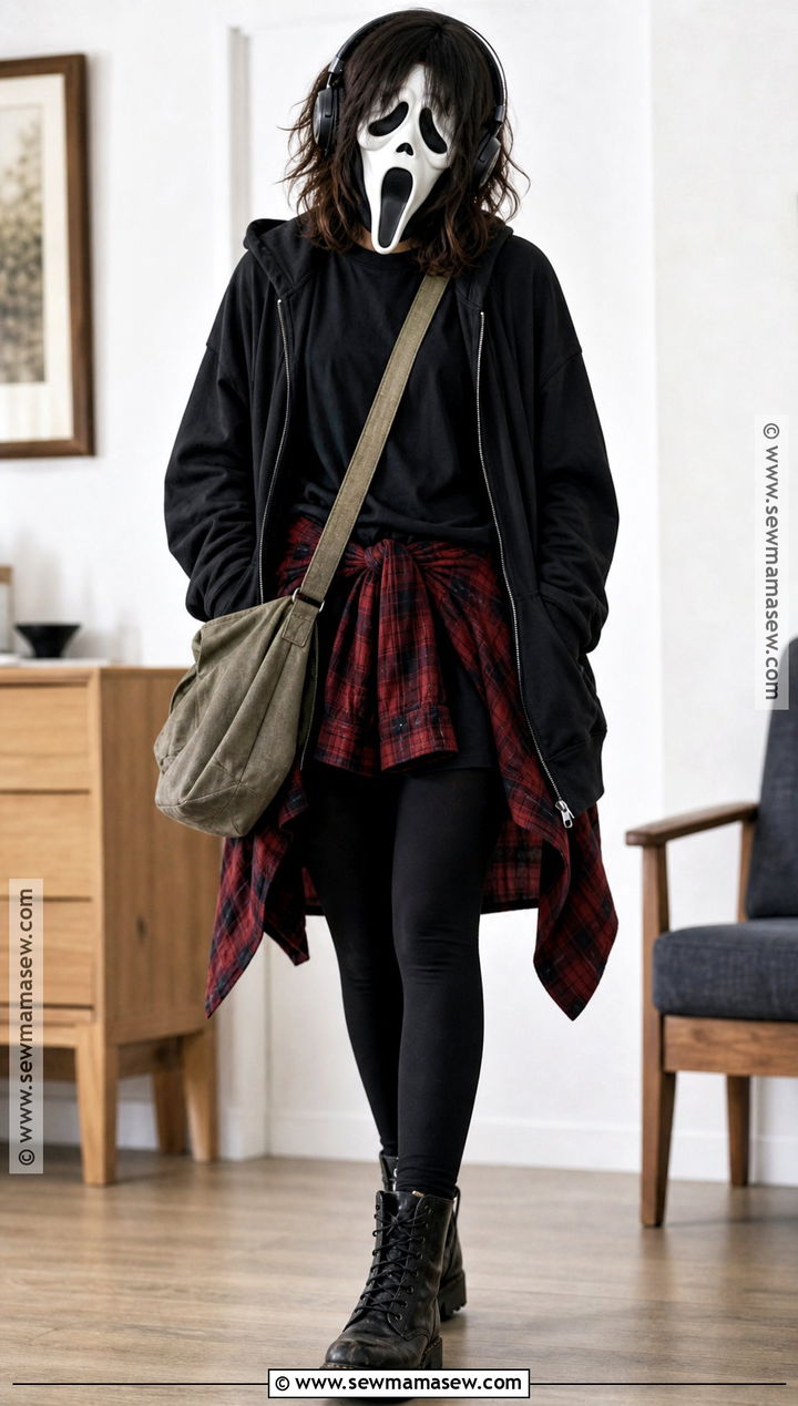 Grunge Ghost Face Costume With Flannel Shirt - 45 ghost face costume ideas for women