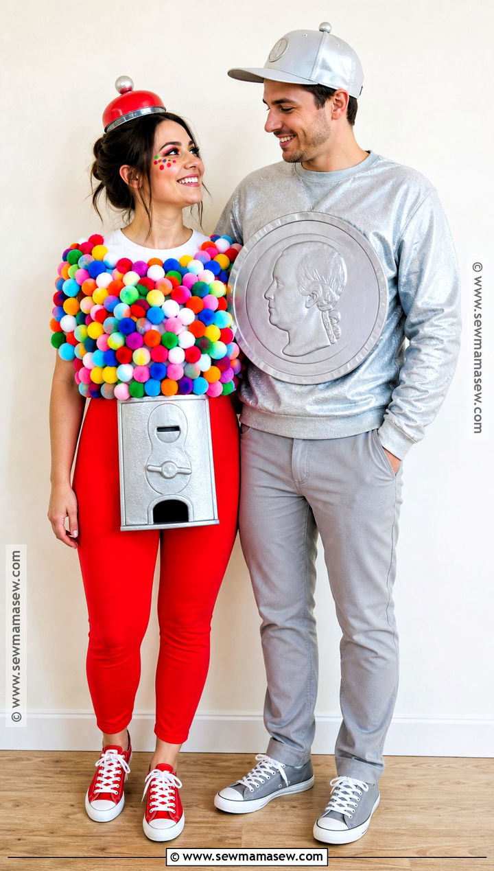 Gumball Machine And Quarter Couple Costume - 35 gumball costume ideas
