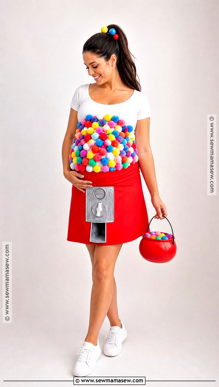 Gumball Machine Maternity Costume - 30 maternity halloween costumes