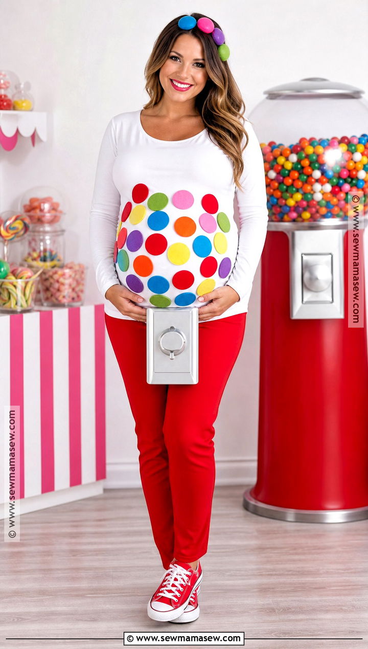 Gumball Machine Pregnant Costume - 40 pregnant halloween costume ideas