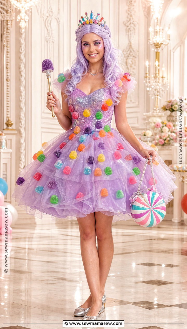 Gumdrop Princess Costume With Tulle Dress - 30 Candy Land Costumes for Women