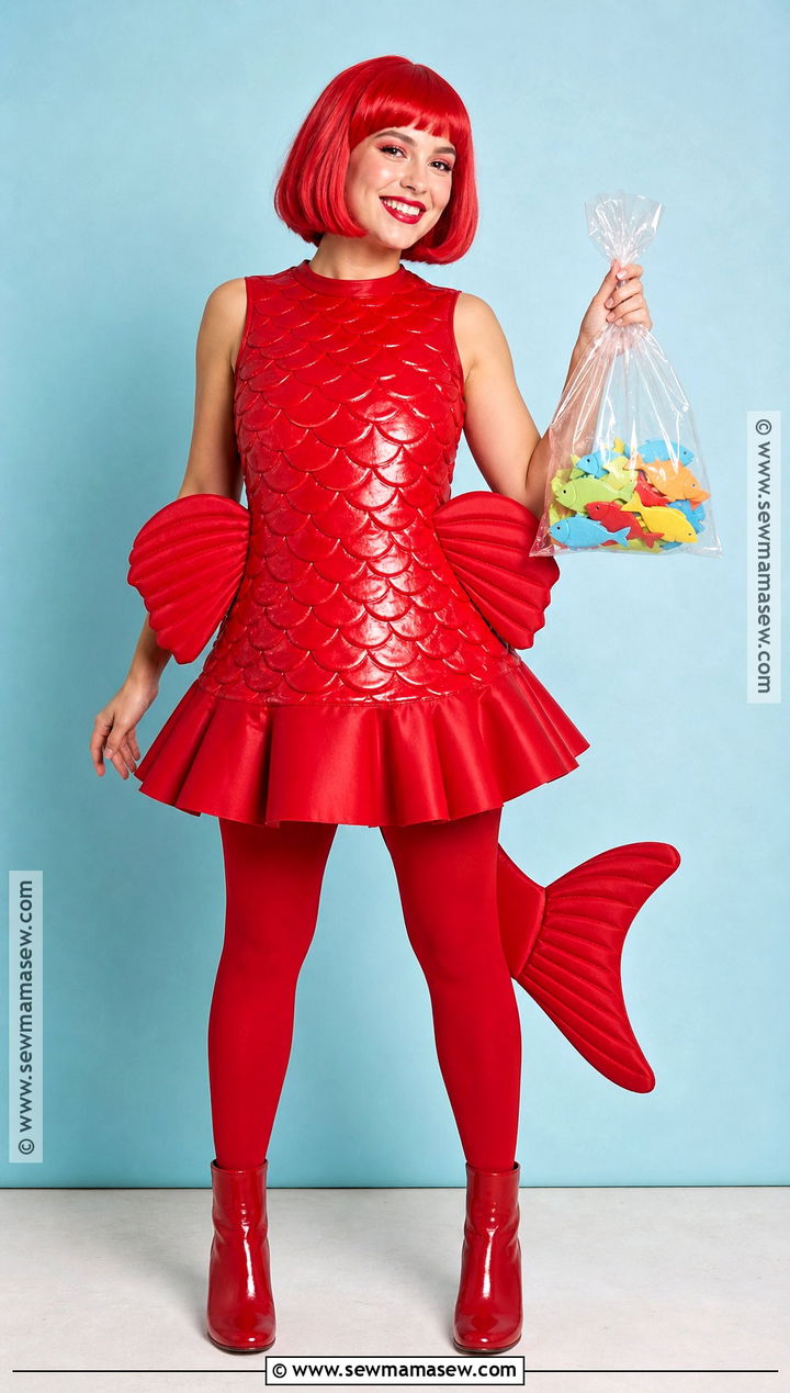 Gummy Fish Costume With Red Tulle Dress - 30 Fish Costume Ideas for Women