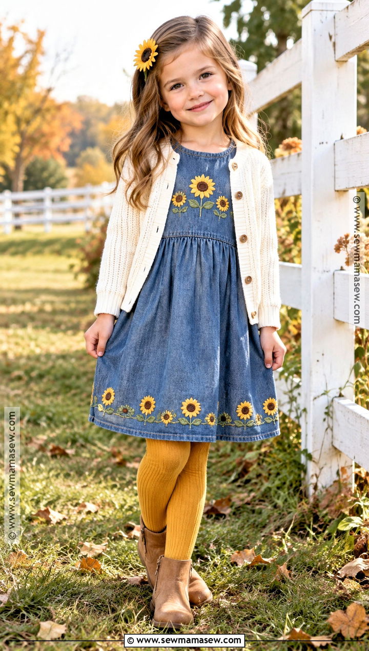 Gymboree Sunflower Chambray Dress Outfit - 15 gymboree fall outfits
