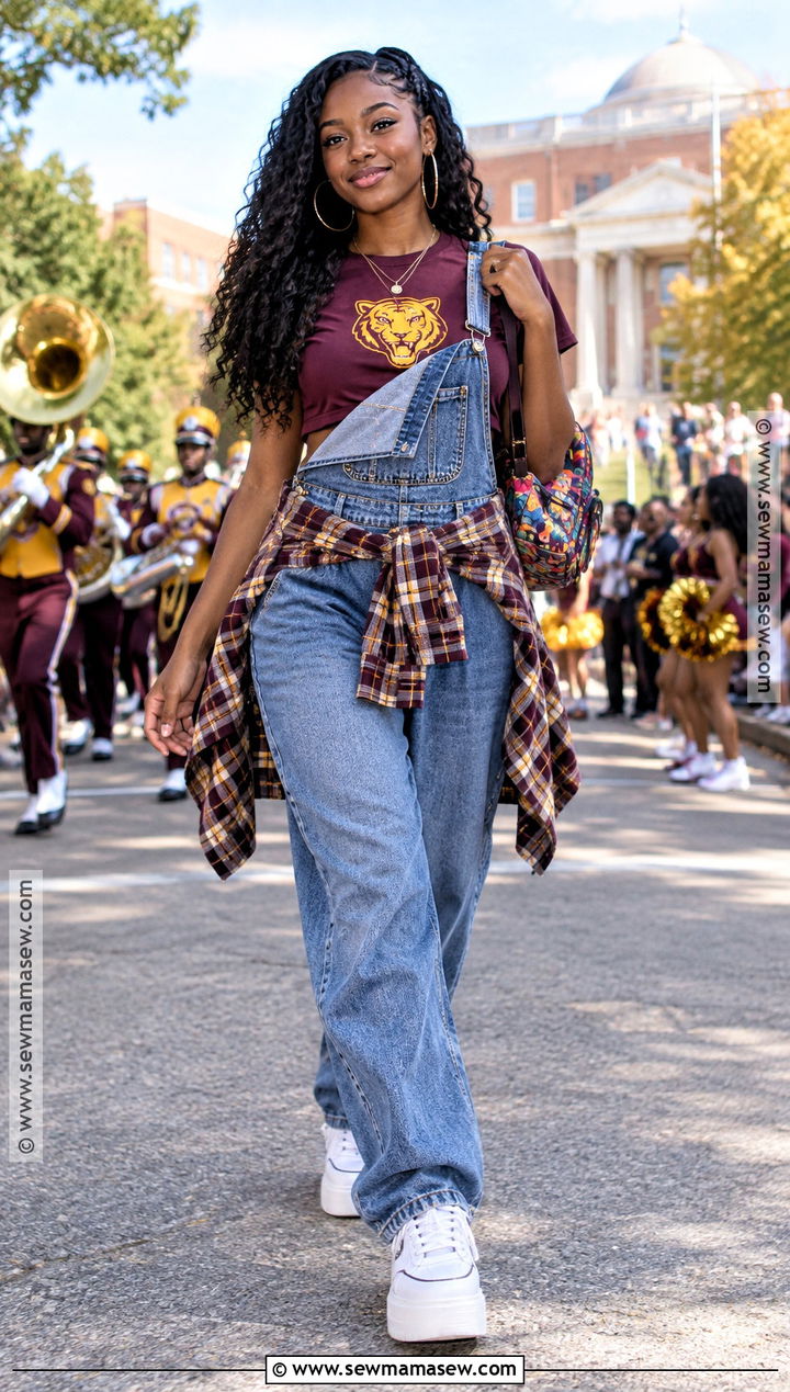 HBCU Homecoming Overalls And Platform Sneakers Outfit - 20 Fall Homecoming Outfits Hbcu