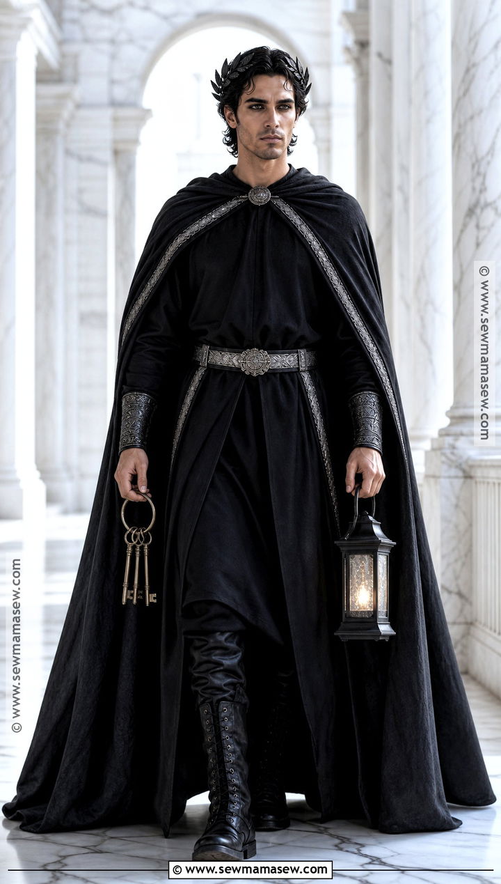 Hades Greek God Costume With Black Laurel Crown - 30 greek gods costume ideas