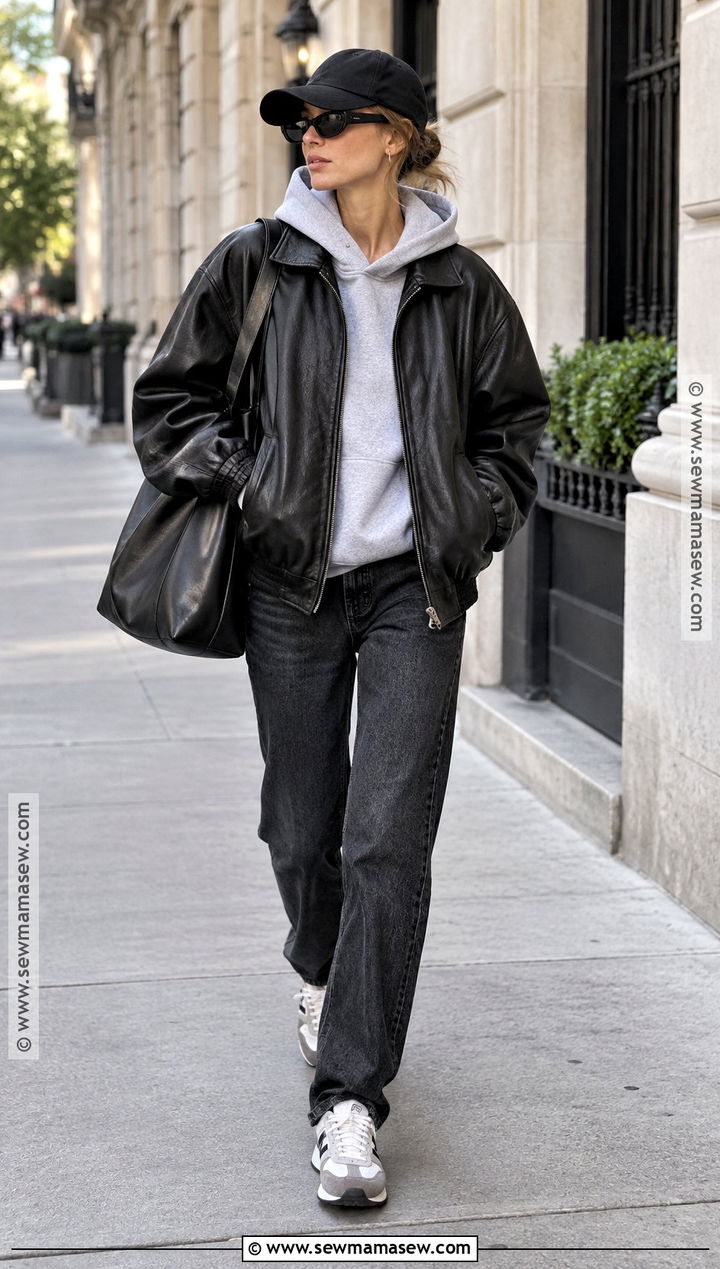 Hailey Baldwin Hoodie And Leather Jacket Outfit - 15 hailey baldwin style fall ideas