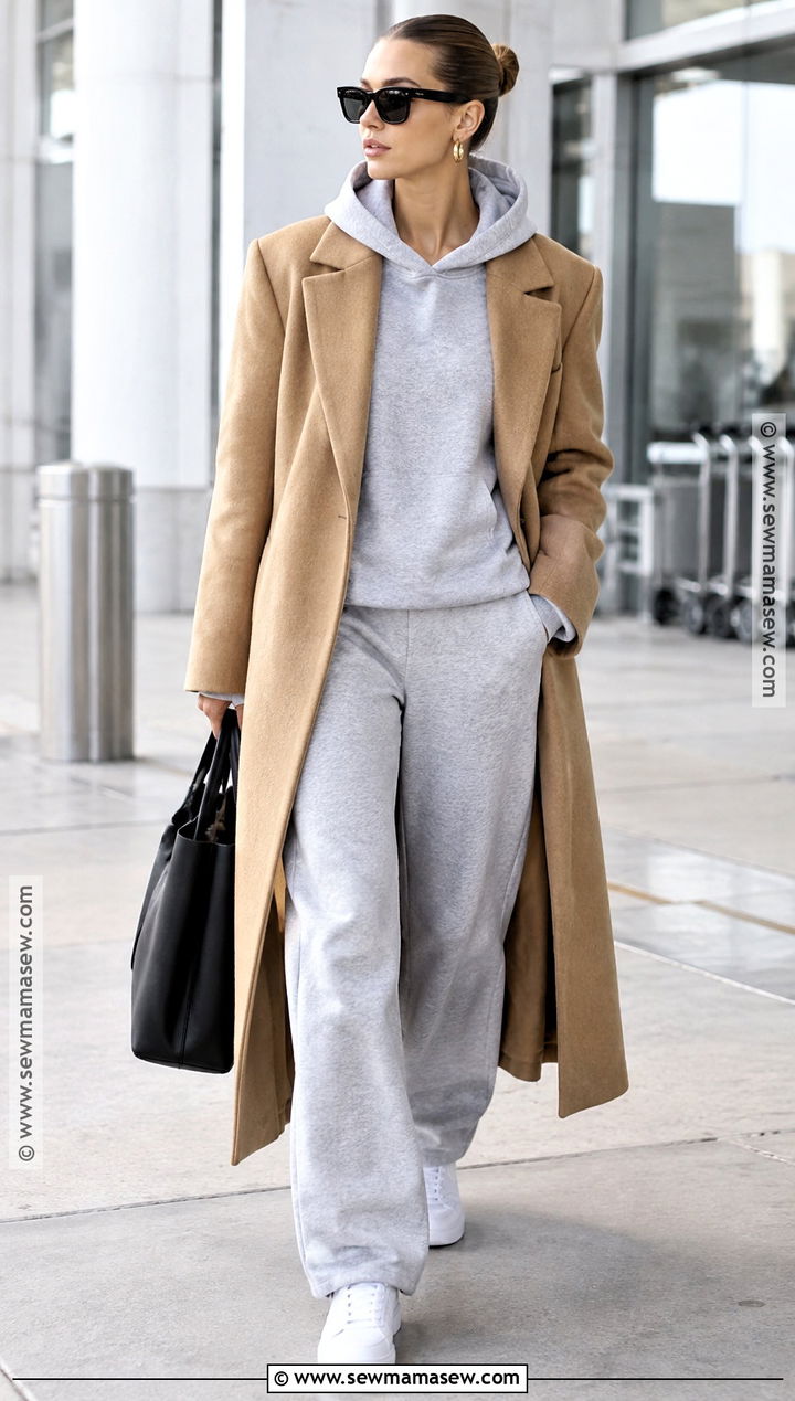 Hailey Bieber Camel Coat And Hoodie Outfit - 20 hailey bieber autumn style ideas