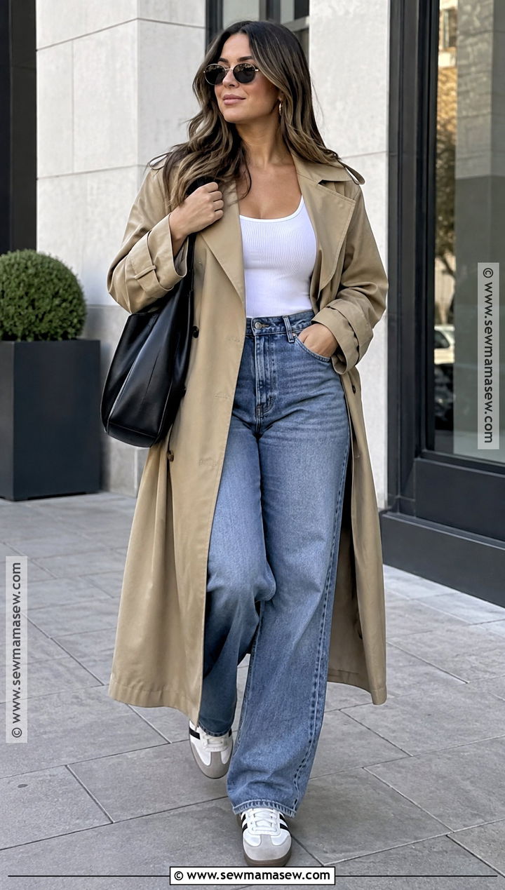 Hailey Bieber Trench Coat And Baggy Jeans Outfit - 20 hailey bieber autumn style ideas