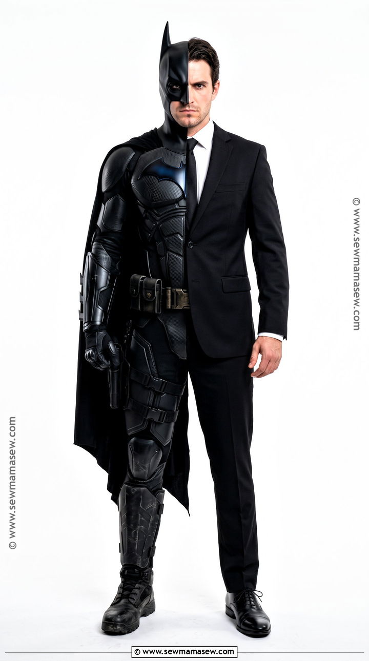 Half Bruce Wayne Half Batman Costume - 50 batman costume ideas