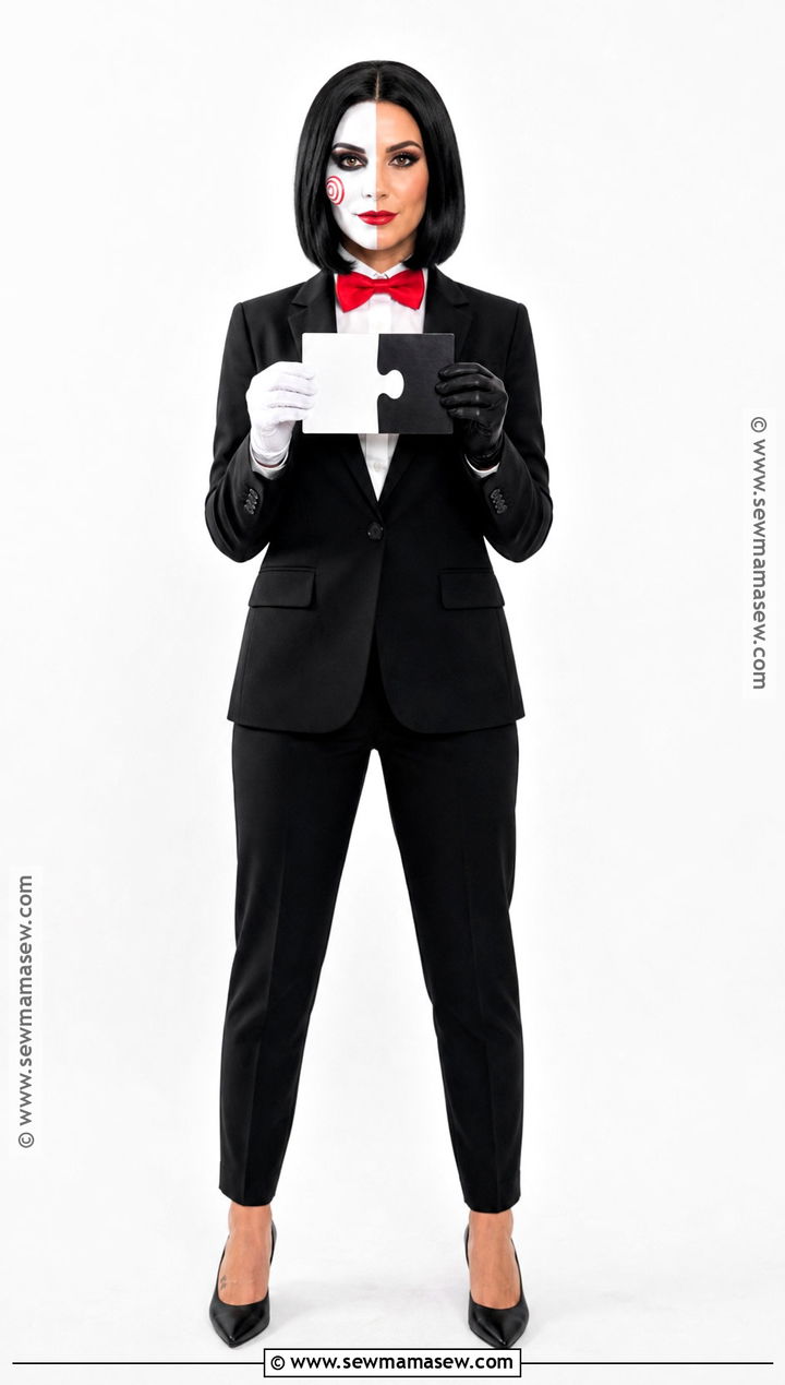 Half Face Jigsaw Makeup Costume - 40 jigsaw costume ideas for women