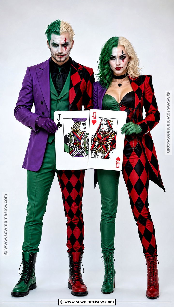 Half Joker Half Harley Couple Costume - 35 joker couple costume ideas