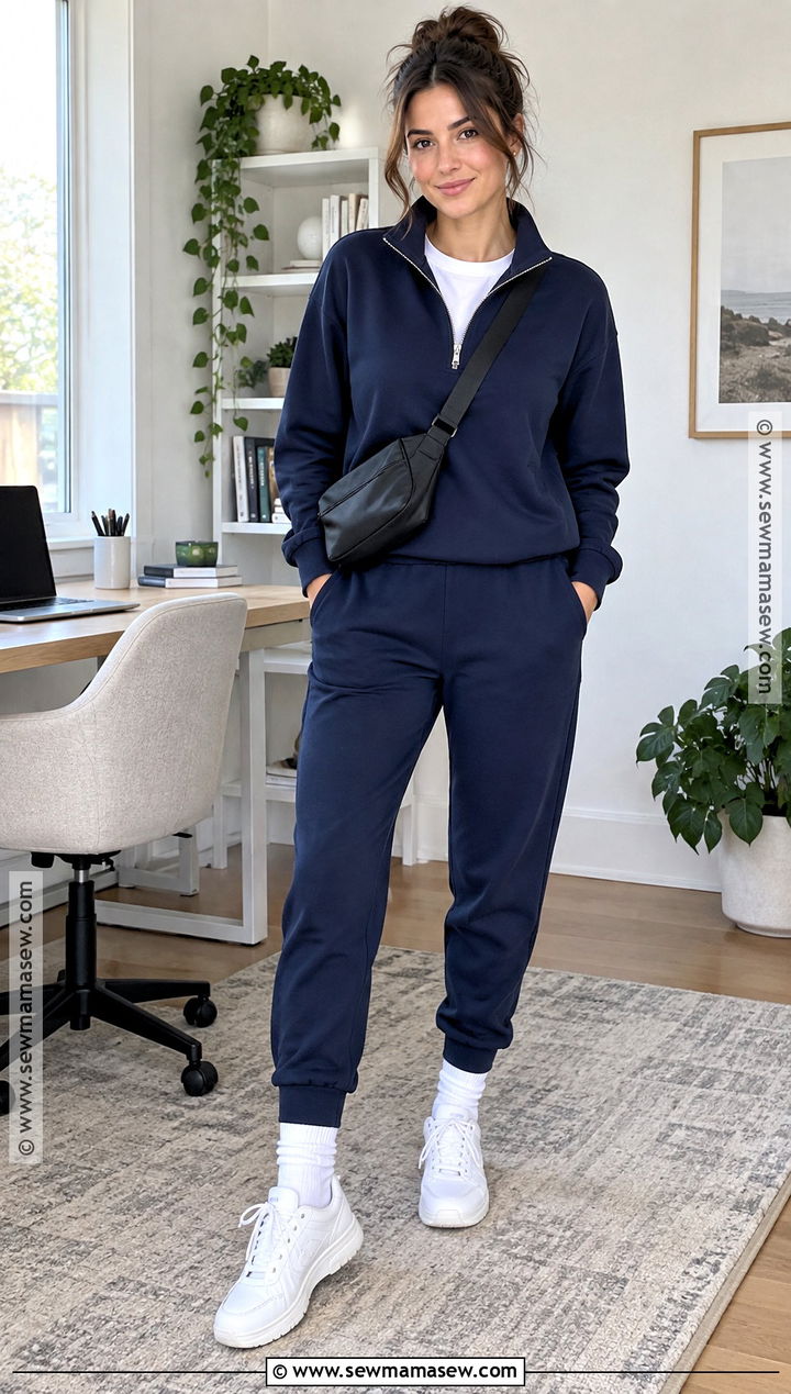 Half Zip Pullover And Joggers Fall Outfit - 15 fall lounge outfits lazy days