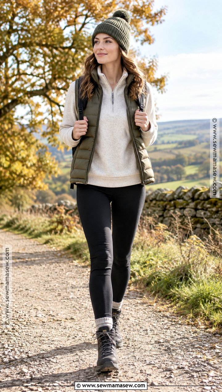 Half Zip Sweater With Leggings And Boots - 15 autumn knitwear outdoors ideas