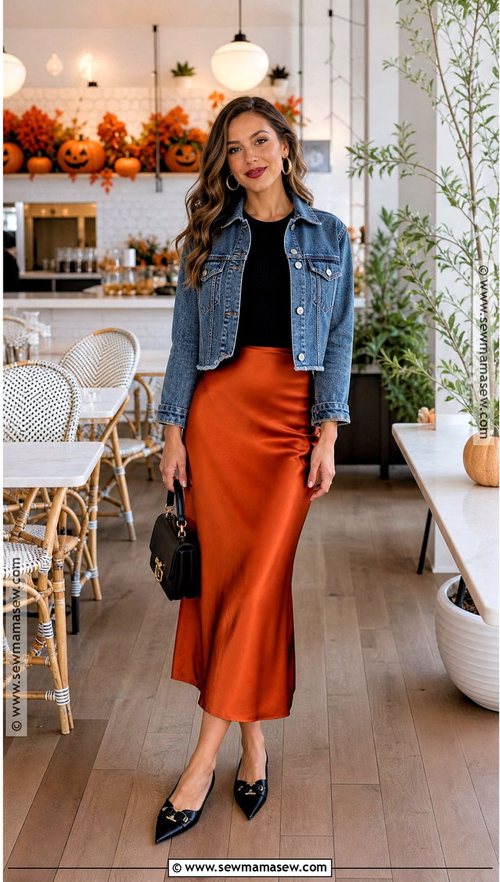 Halloween Brunch Outfit With Satin Skirt - 50 halloween outfits