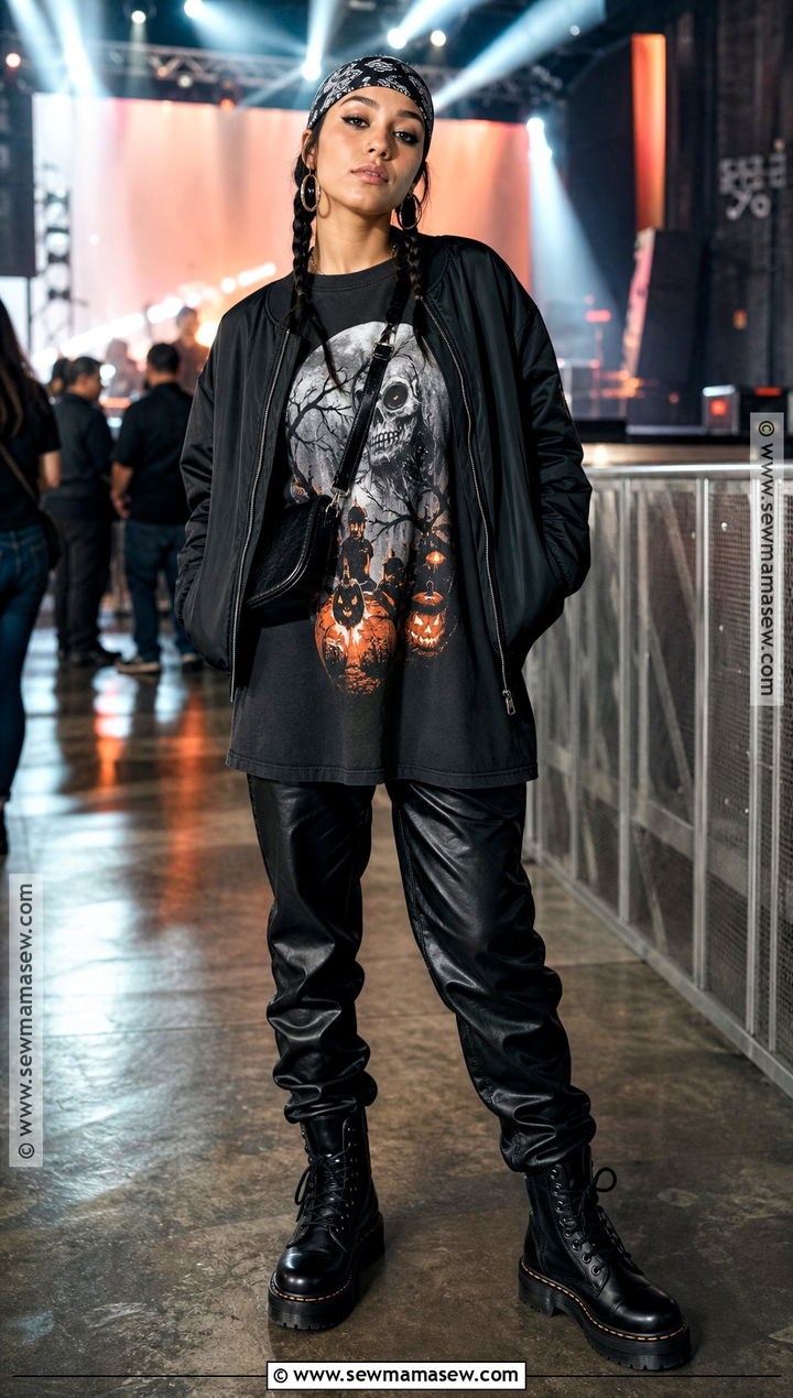 Halloween Concert Outfit With Graphic Tee - 50 halloween outfits