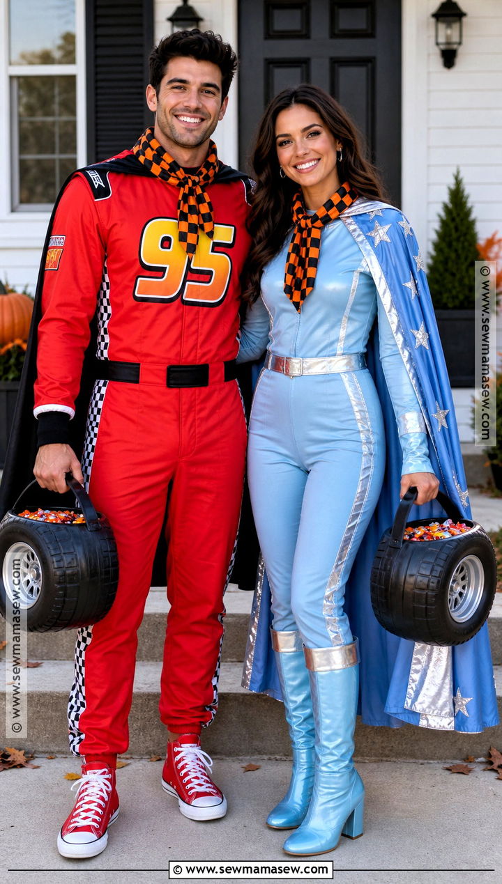 Halloween Lightning McQueen And Sally Costume - 30 cars couple costume ideas