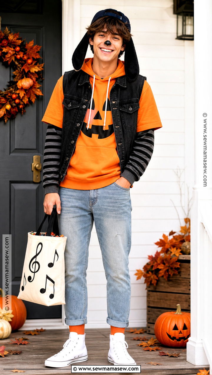 Halloween Max Goof Costume With Orange Hoodie - 40 max goofy costume ideas