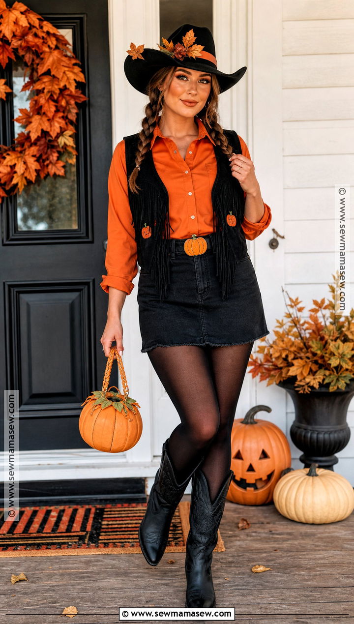 Halloween Pumpkin Cowgirl Country Costume - 30 Country Halloween Costumes