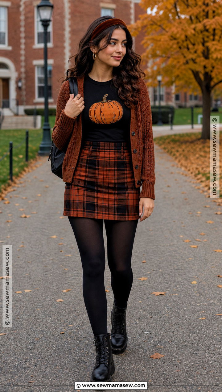 Halloween T Shirt With Plaid Mini Skirt - 30 halloween tshirt ideas