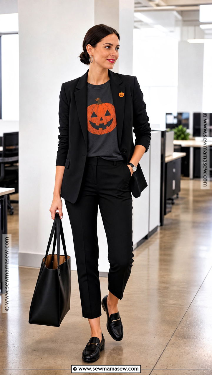 Halloween Tee And Black Blazer Outfit - 35 casual halloween outfits