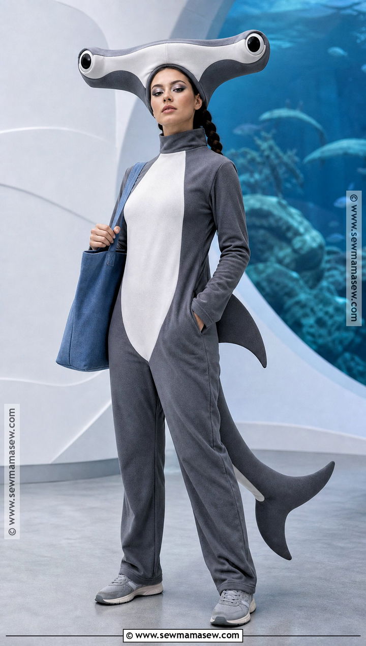 Hammerhead Shark Costume With Foam Headpiece - 30 Fish Costume Ideas for Women