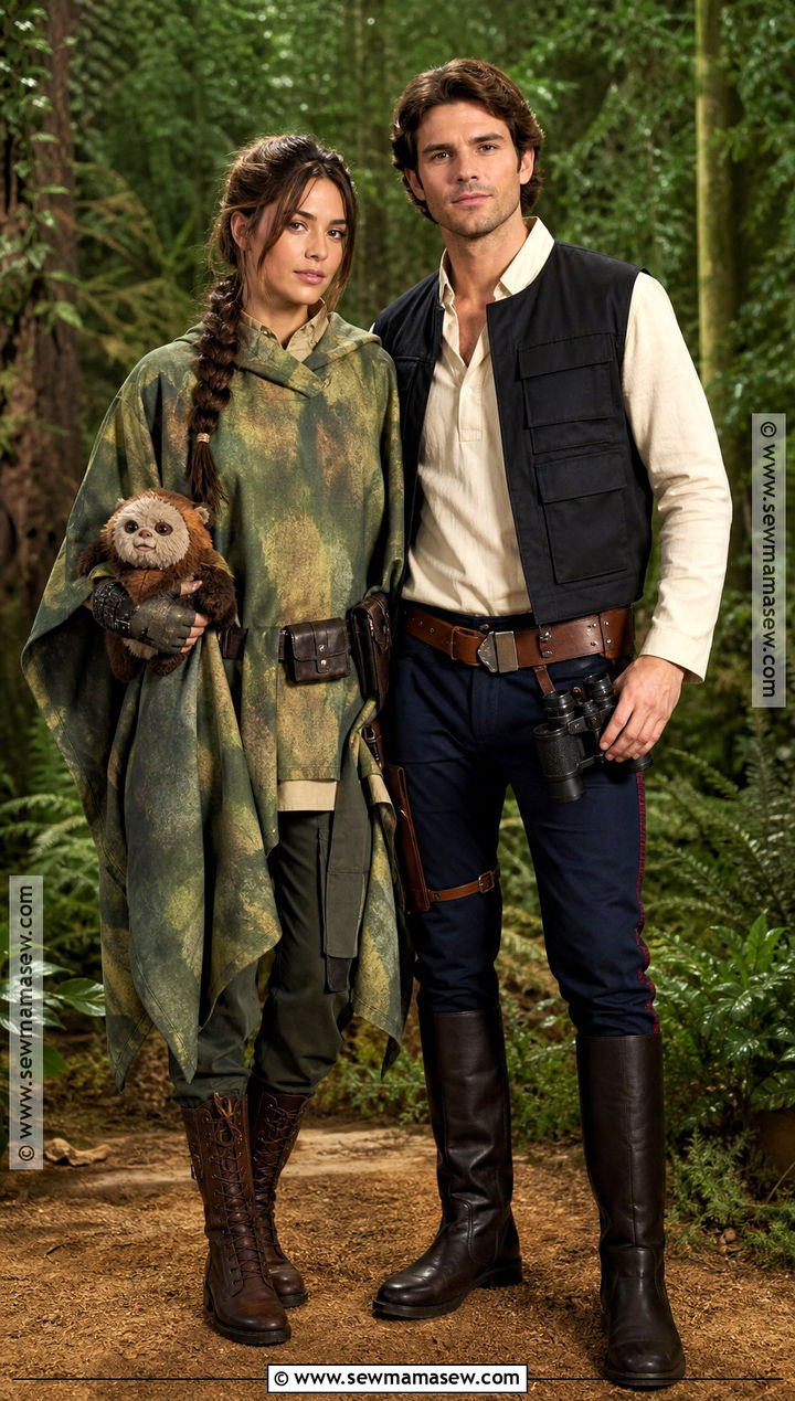 Han Solo And Endor Leia Couple Costume - 35 star wars couple costume ideas