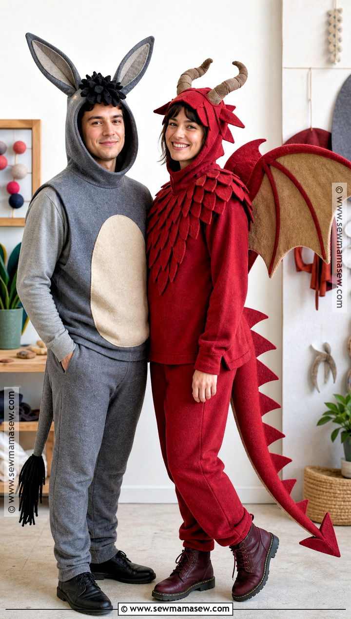 Handmade Felt Donkey And Dragon Costume - 35 donkey and dragon costume ideas