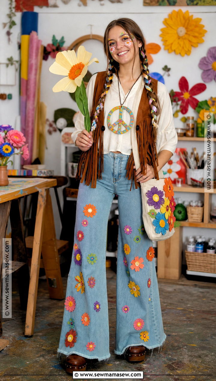 Handmade Flower Power Hippie Costume - 30 hippie outfits 70s costume