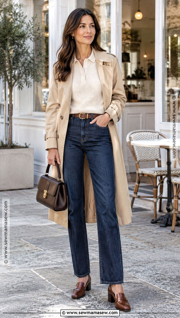 Handmade Polo Sweater With Tailored Jeans - 15 handmade knitwear autumn style ideas