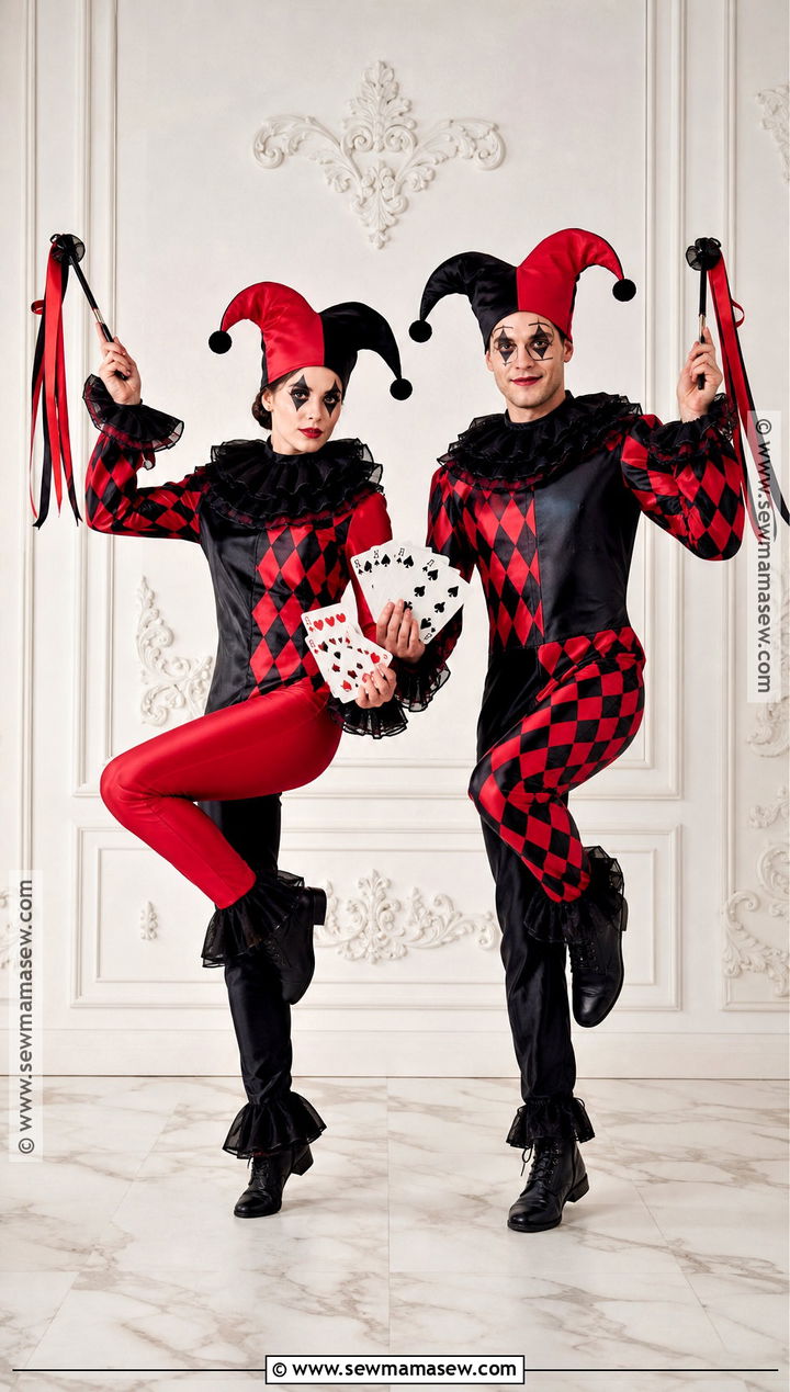 Harlequin Clown Couple Costume - 30 clown couple costume ideas