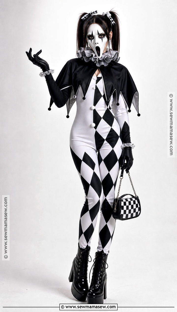 Harlequin Ghostface Costume - 35 ghostface costume ideas for women