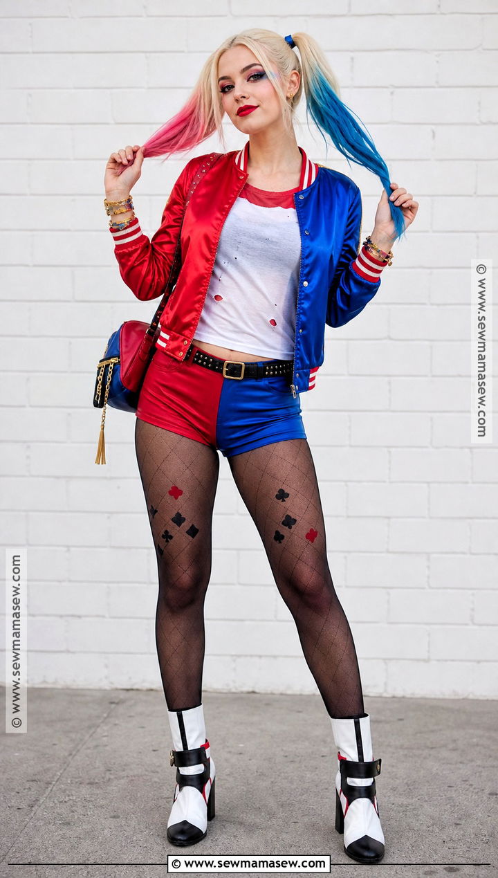 Harley Quinn Cosplay With Red And Blue Jacket - 35 best cosplay ideas