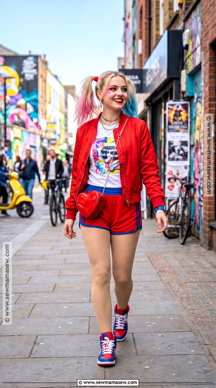 Harley Quinn Red And Blue Costume - 30 Iconic Female Movie Characters Costumes