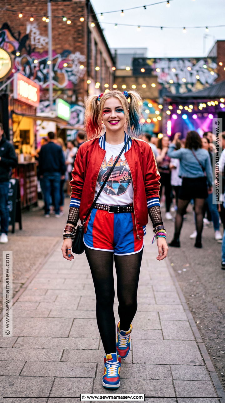 Harley Quinn Red And Blue Costume - 30 movie character costumes for females
