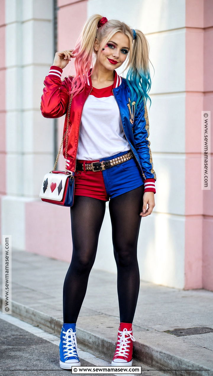 Harley Quinn Red And Blue Costume - 35 halloween costumes women blonde