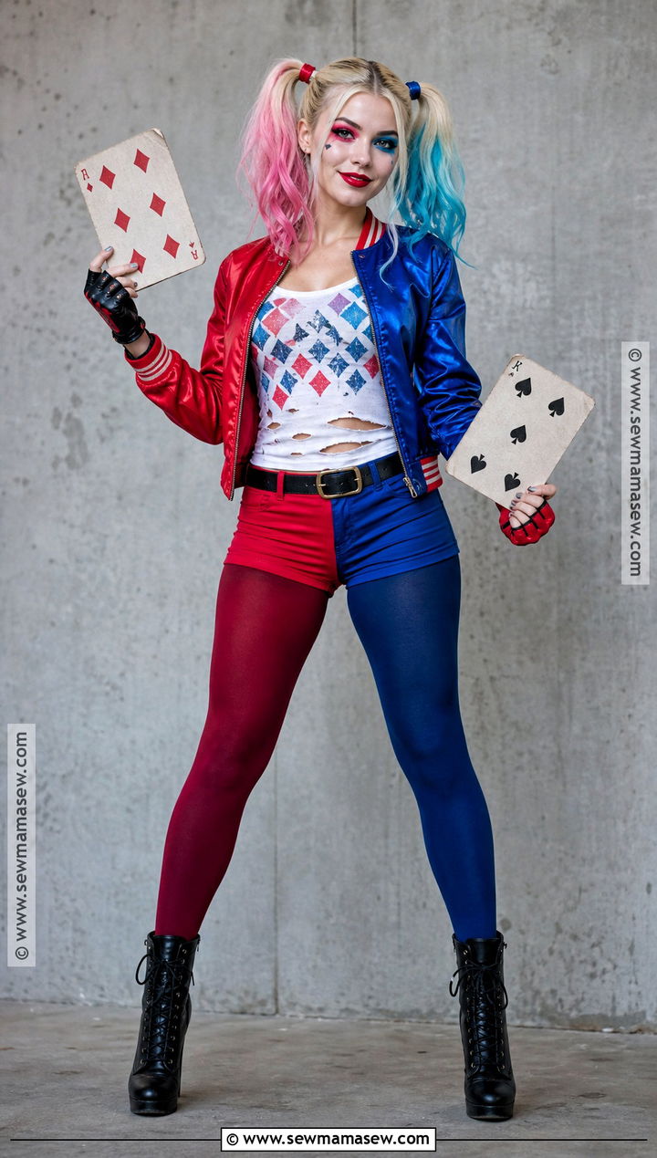 Harley Quinn Red And Blue Costume - 40 halloween costumes blonde