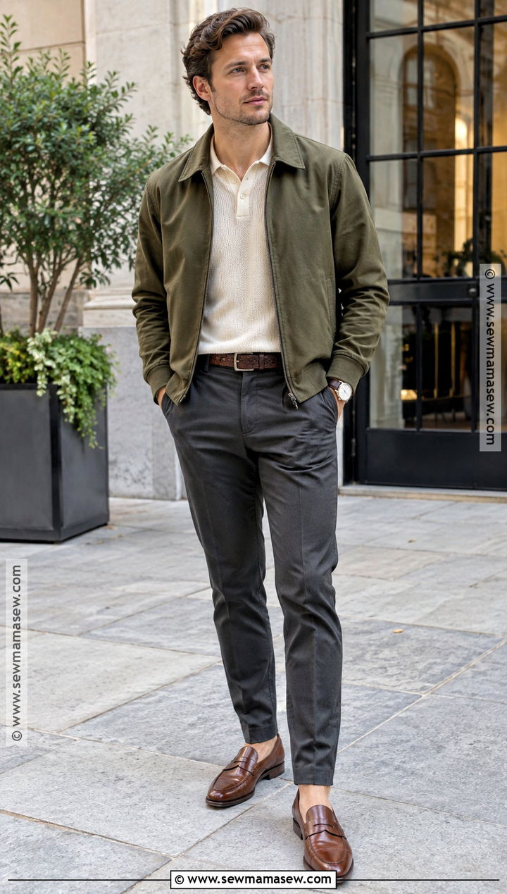 Harrington Jacket And Polo Shirt Outfit - 25 autumn style ideas for men
