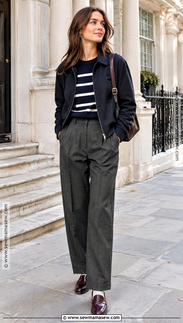 Harrington Jacket With Tailored Pants - 15 autumn jackets 2026